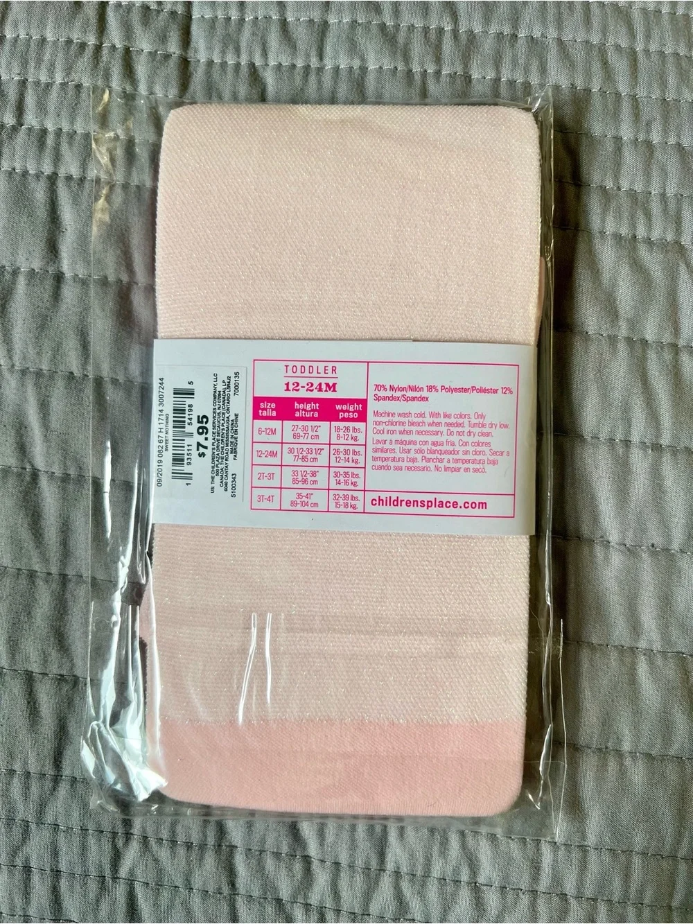 The Children's Place Girl Toddler Tights - Light Pink 12-24 months